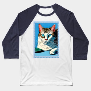 Funny Lazy Bored Cat Baseball T-Shirt